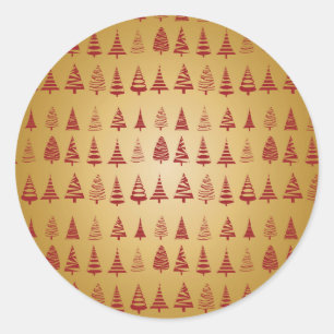 Adesivo Árvore de Natal Vermelha moderna no Dourado