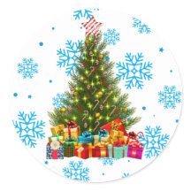 Árvore de Natal Vibrante Floco de Neve Presente de