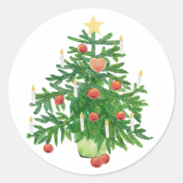 Adesivo Árvore de Natal Vintage com um Biscoito em Forma d