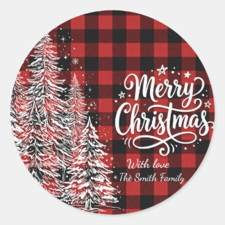 Adesivo Árvore de Natal Xadrez Buffalo Personalizada