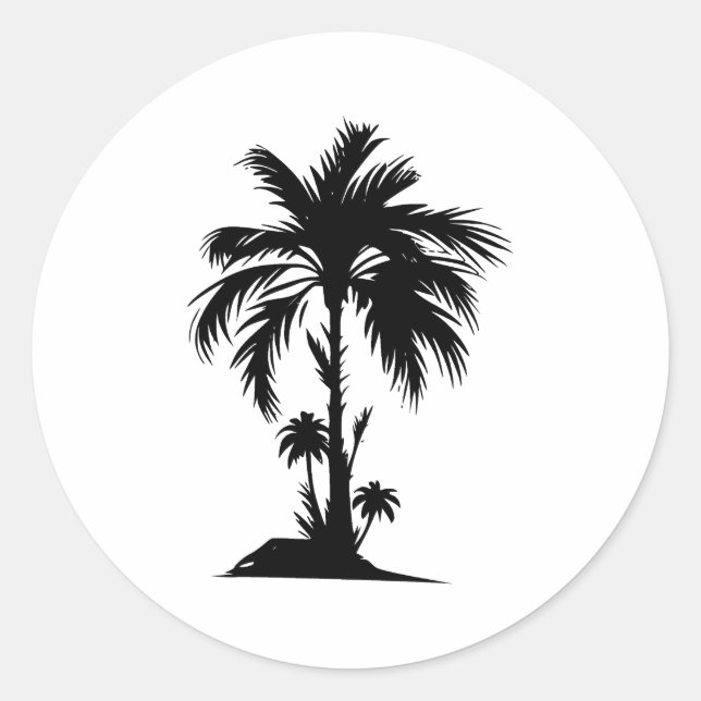 Adesivo Árvore de Palma Simples | Elegância em preto e bra (Frente)