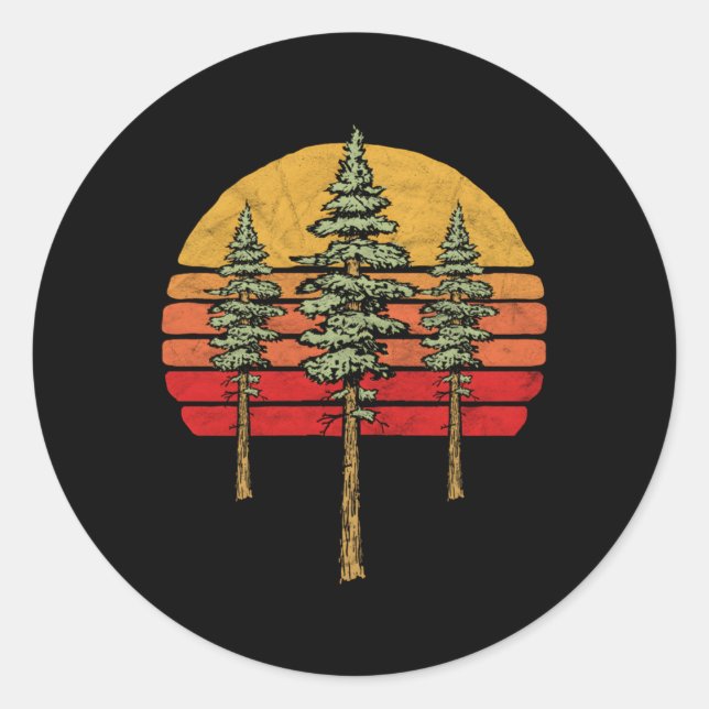Adesivo Árvore de Sequoias Vermelhas Minimalista (Frente)