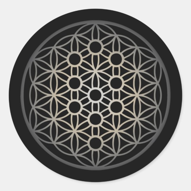 Adesivo Árvore de vida com flor - Versão prateada (Frente)