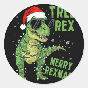 Adesivo Árvore Divertida Rex Dinossauro Natal Chapéu de Pa