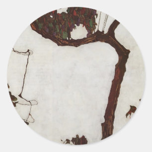 Adesivo Árvore do outono de Egon Schiele- com fúcsia