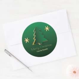 Adesivo Árvore Dourada de Natal Clássica Elegante