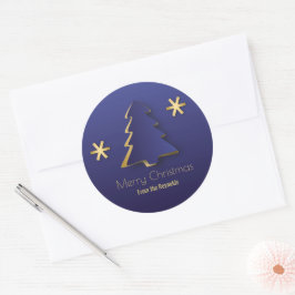Adesivo Árvore Dourada de Natal Clássica Elegante