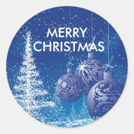 Adesivo Árvore e ornamentos de Natal Azul e Branco
