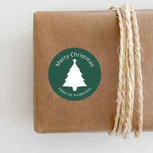 Adesivo Árvore E Texto De Natal Mínimos Verde E Branco