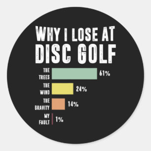 Adesivo Árvore Estúpida Disc Golf Jogador Divertido Frisbe