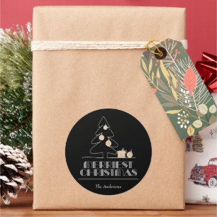 Adesivo Árvore Feliz de Natal Preto