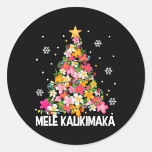 Adesivo Árvore Floral de Natal Havaiana Mele Kalikimaka Tr