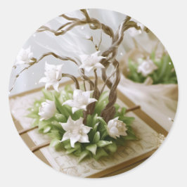 Adesivo Árvore florescente crescendo a partir de um livro