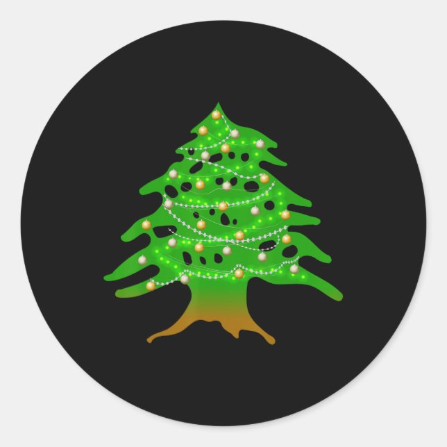 Adesivo Árvore Libanesa Natal Bandeira do Líbano Ced (Frente)