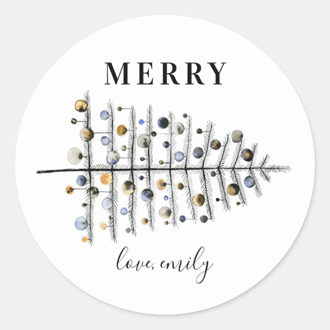 Adesivo Árvore moderna de Natal Elegante (Frente)