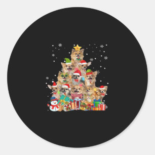 Adesivo Árvore natalícia Xmas Luzes Chihuahua Clássica T-S