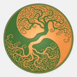 Adesivo Árvore ouro Green Yin Yang