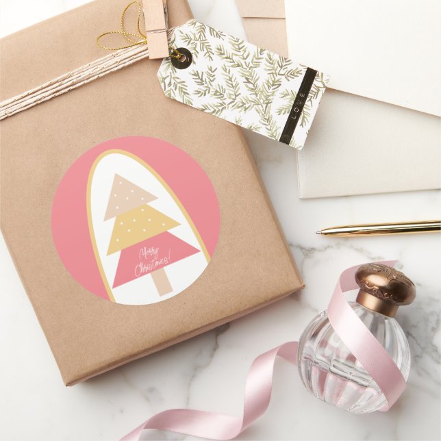 Adesivo Árvore Rosa de Natal Adorável (Presentear)