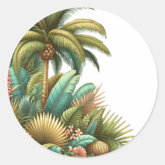 Adesivo Árvore Tropical De Summer Palm E Folhas