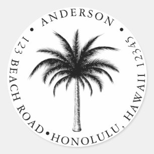 Adesivo Árvore Tropical Palm Modern Return Address Classi