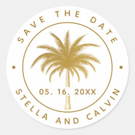 Adesivo Árvore Tropical Palm Salve A Data Dourada