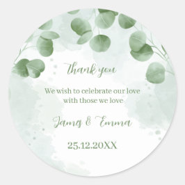 Adesivo Árvore Verde Elegante Deixa Casamento Personalizad