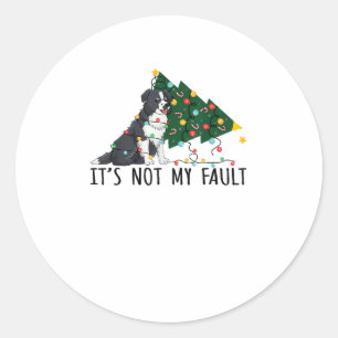 Adesivo Árvore Xmas Não É Minha Fronteira Falsa, Collie Do