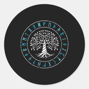 Adesivo Árvore Yggdrasil Da Vida Runas Vikingues Mitologia
