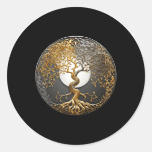 Adesivo Árvore Yin Yang Da Vida Símbolo Budista Taoísta Me