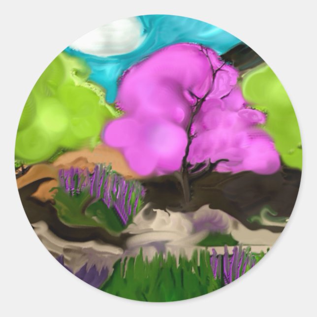 Adesivo Árvores abstrato (Frente)