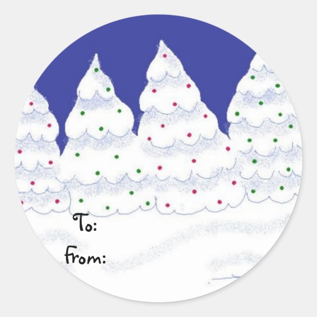 Adesivo Árvores Cobertas de Neve (Frente)