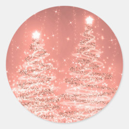 Adesivo Árvores de Natal Elegante, Rosa Dourado