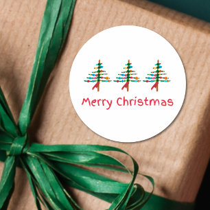 Adesivo Árvores de Natal Feitas à Mão – Moderno Feliz Nata
