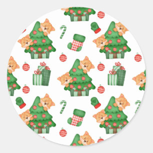 Adesivo Árvores de Natal, Ornamentos e Gatos