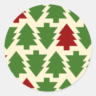 Adesivo Árvores de Natal Padrão de Feriado