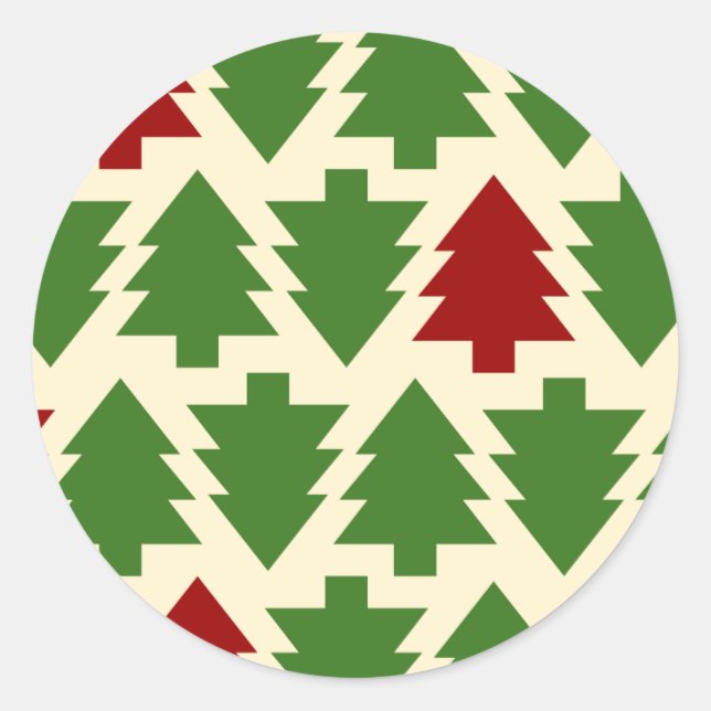 Adesivo Árvores de Natal Padrão de Feriado (Frente)