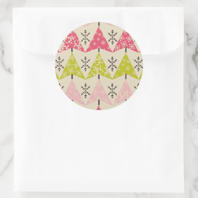 Adesivo Árvores de Natal rosa e verde (Bolsa)