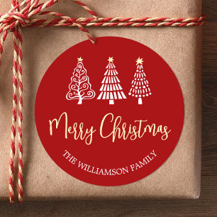 Adesivo Árvores de Natal Vermelhas Nome do Script Capricho