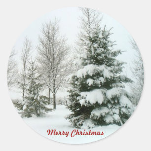 Adesivo Árvores de Snow-Laden, Feliz Natal