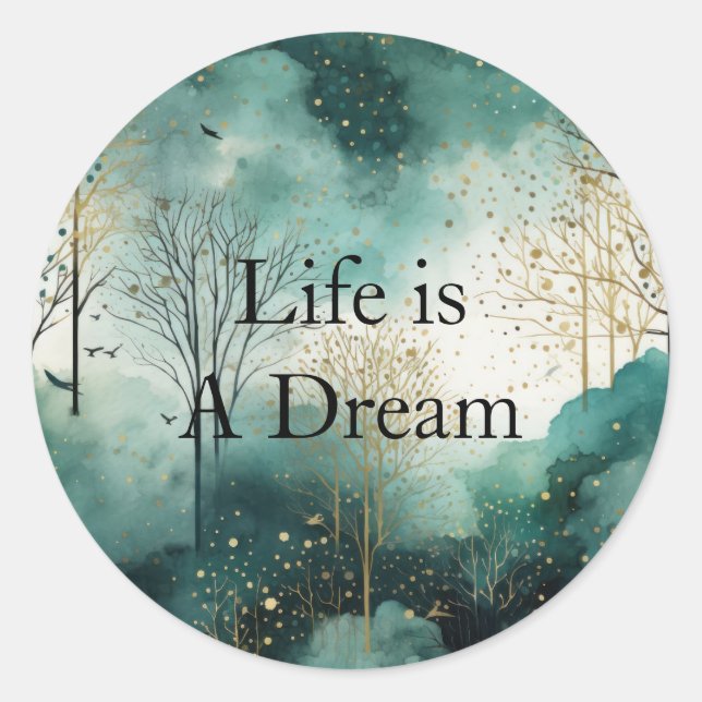 Adesivo Árvores Douradas Verdes (Frente)