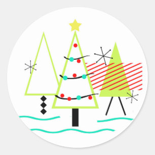 Adesivo Árvores modernas de Natal do meio século