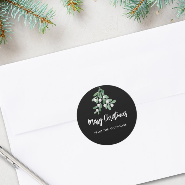 Adesivo As cerejas de Natal personalizadas deixam o preto (Criador carregado)