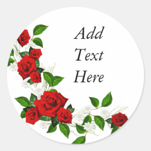 Adesivo As flores brancas das rosas vermelhas personalizam