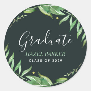Adesivo As folhas de Boho personalizaram a graduação