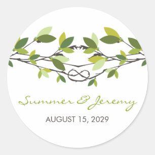 Adesivo As folhas do verde ataram o casamento do verão da