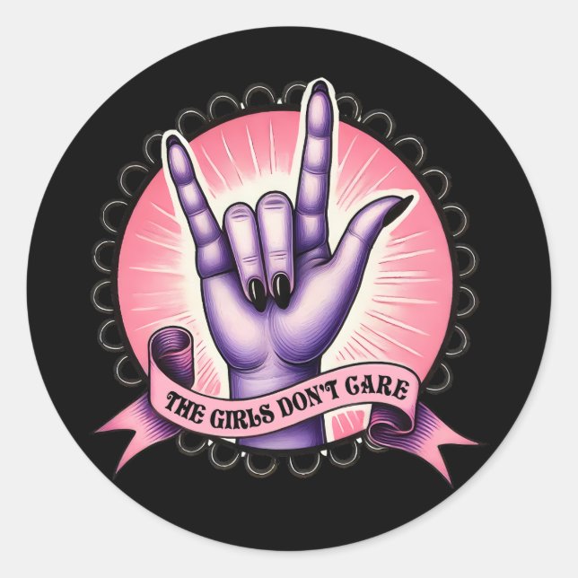 Adesivo As garotas não se importam com feministas (Frente)