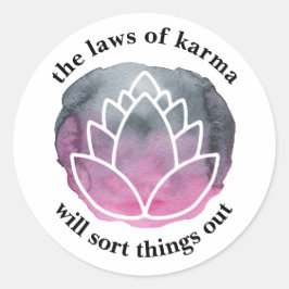 Adesivo As Leis de Karma White Lotus Inspirational