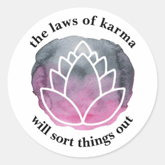 Adesivo As Leis de Karma White Lotus Inspirational