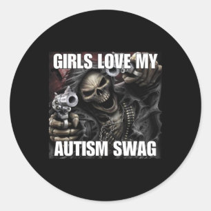 Adesivo As Meninas Amam Meu Swag de Autismo Engraçado Crin
