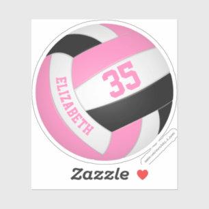 Adesivo as meninas chamam de jersey de voleibol preto rosa